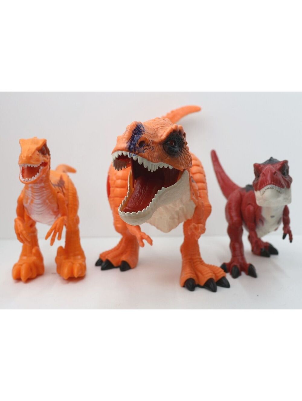 Set of 3 Realistic Dinosaur Action Figures - T-Rex and Velociraptor Toys - Picture 2 of 15